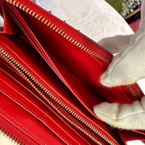 🧧SOLD🧧CHRISTIAN LOUBOUTIN Panettone unicorn suede spikes wallet Sold Out - Picture 11 of 16